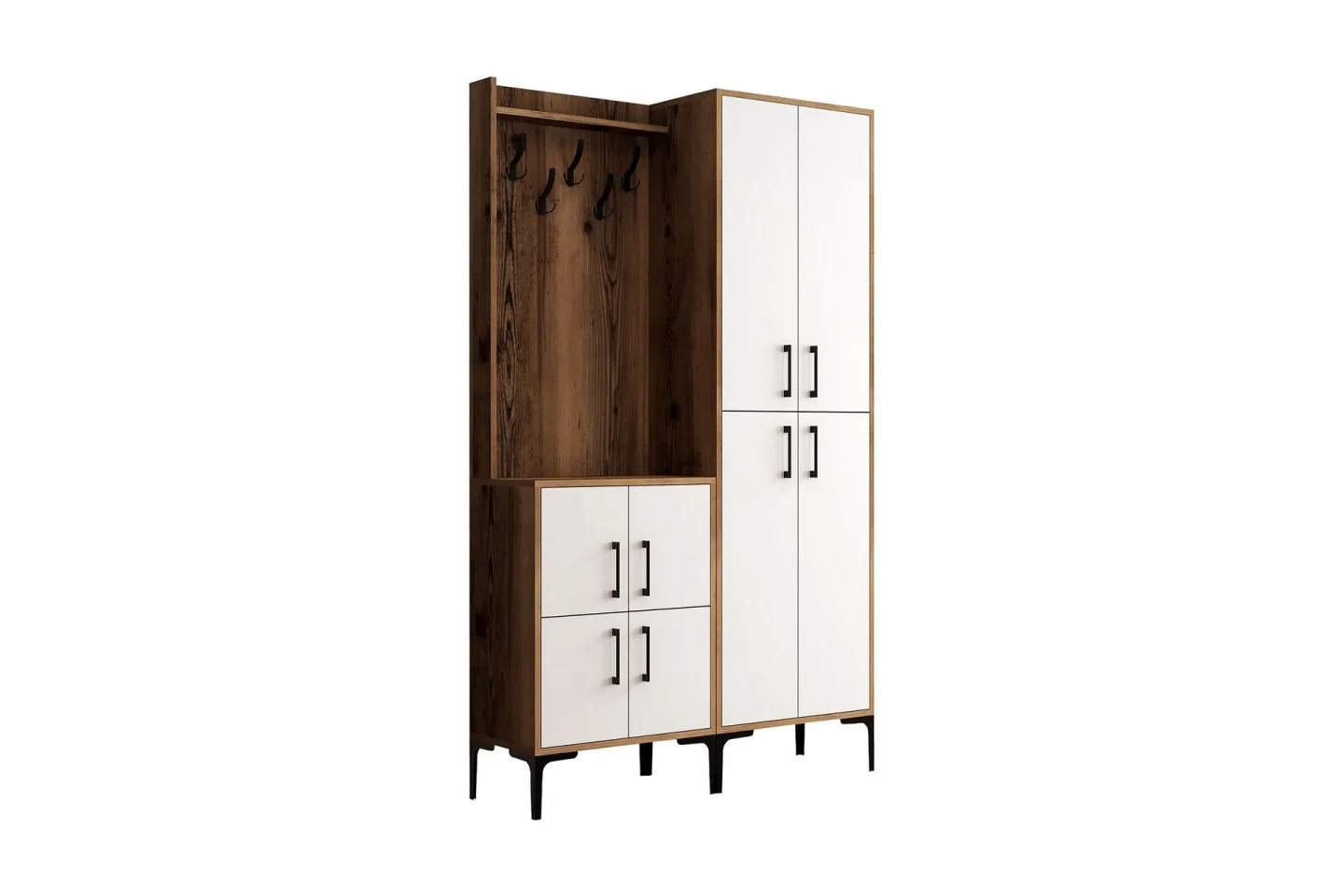 Retzow Hallmöbelset 120 cm - Mörkbrun/Vit