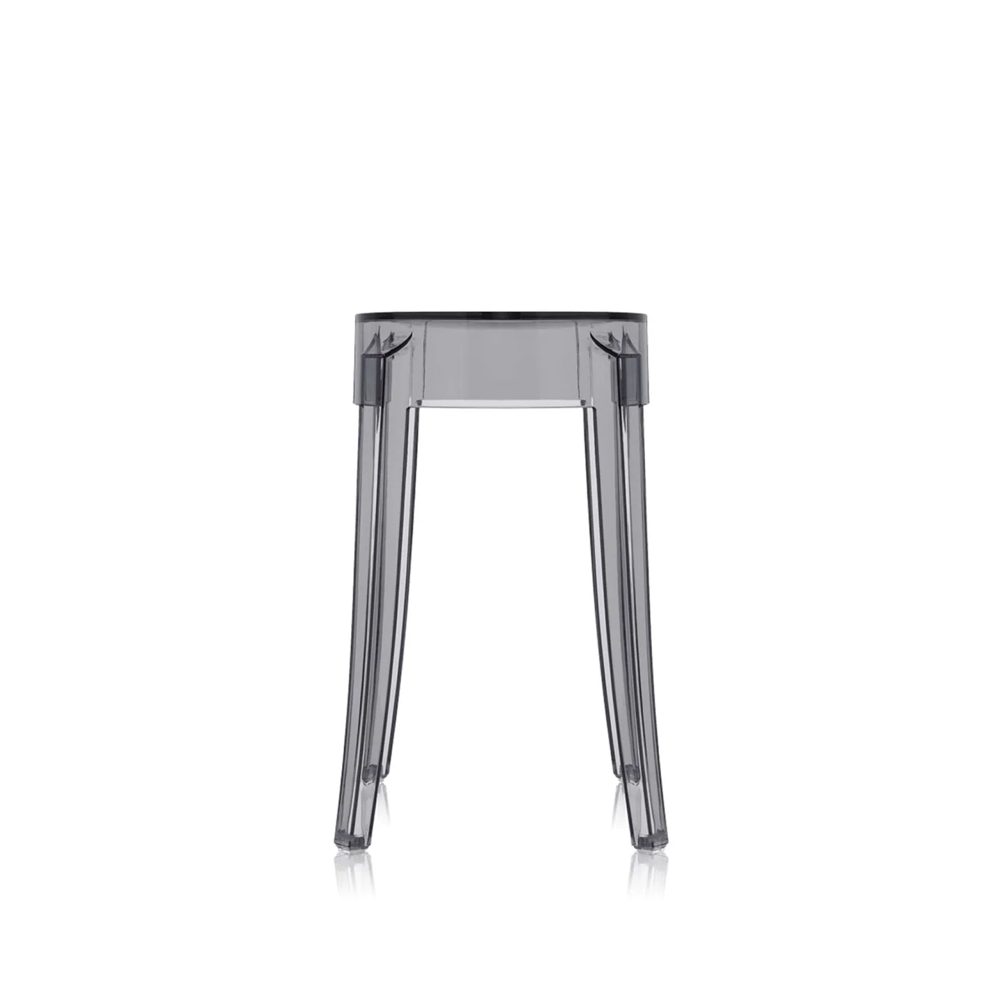 Kartell - Charles Ghost Stool 4897, Smoke Grey, H: 46 - Pallar - Philippe Starck - Grå - Plast