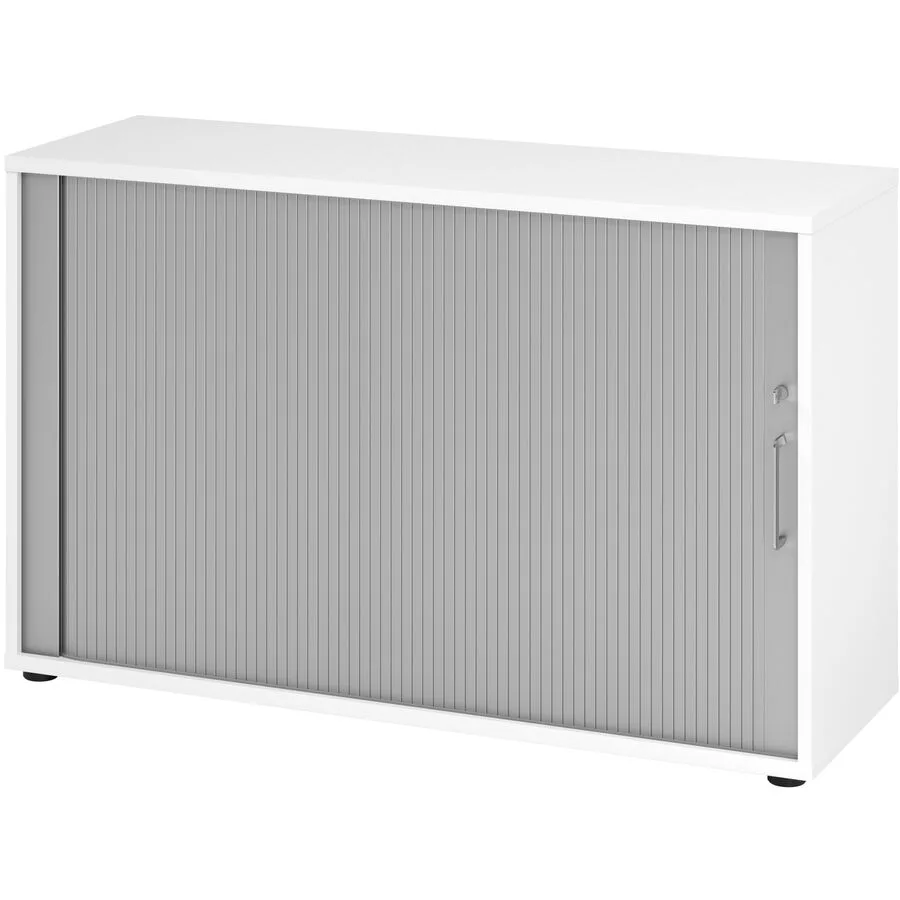 Aktenschrank Office Silber, Weiss Holzwerkstoff, Kunststoff B 120 cm H 74.8 cm