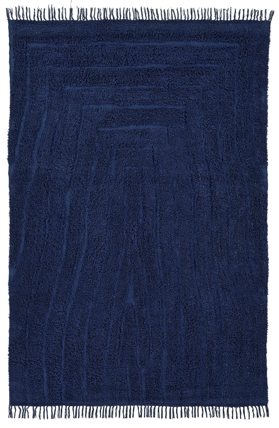 Ryetepper - Farley Natural Cotton Shaggy (blå) (Størrelse: 80 x 150 cm)