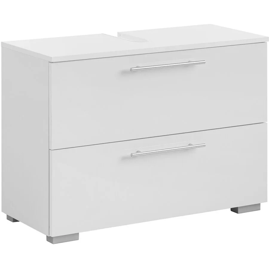 Waschbeckenunterschrank Uhland Weiss Holzwerkstoff 80.2 cm 35 cm Softclose