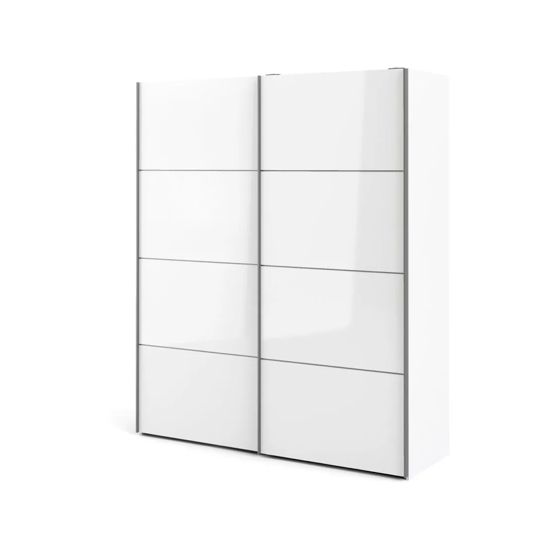 Veto Kleiderschrank B 2 türig H220 cm x B182 weiss, hochglanz weiss.