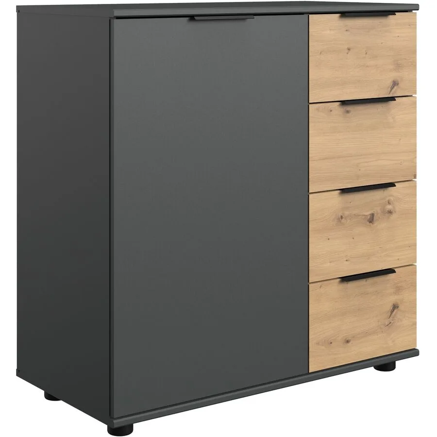 Kommode Shane Eiche/graphit Holzwerkstoff B 81 H 83 cm