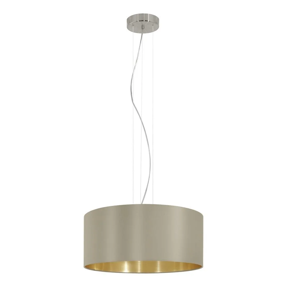 Taklampa Maserlo med 3 lampor - Matt nickel/taupe