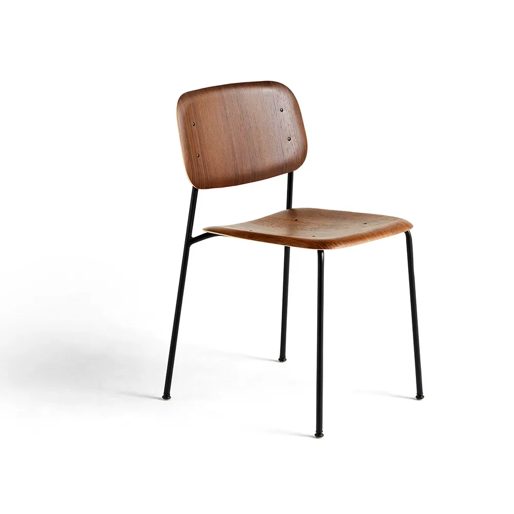HAY Soft Edge 40 Stuhl Smoked oak-schwarzes Stahlgestell