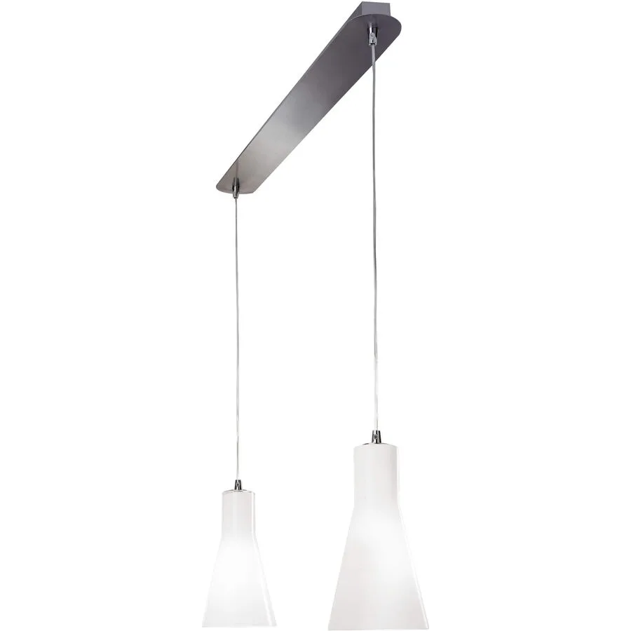 Pendellampe Diaz Grau Metall 66 cm 200 cm - Farbe: Chrom/Nickel santiert