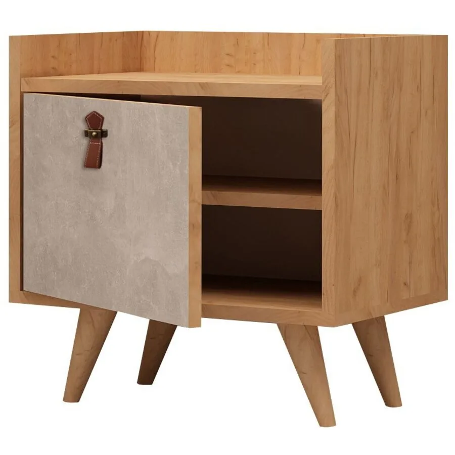 Nachttisch Uyumak eiche Melaminbeschichtete Spanplatte B 50 H 55 cm