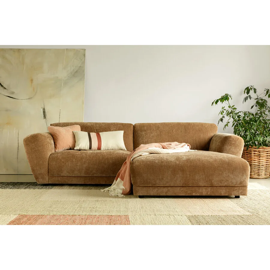 Ecksofa Miracolo Links Chenillestoff braun B 268 T 180 cm