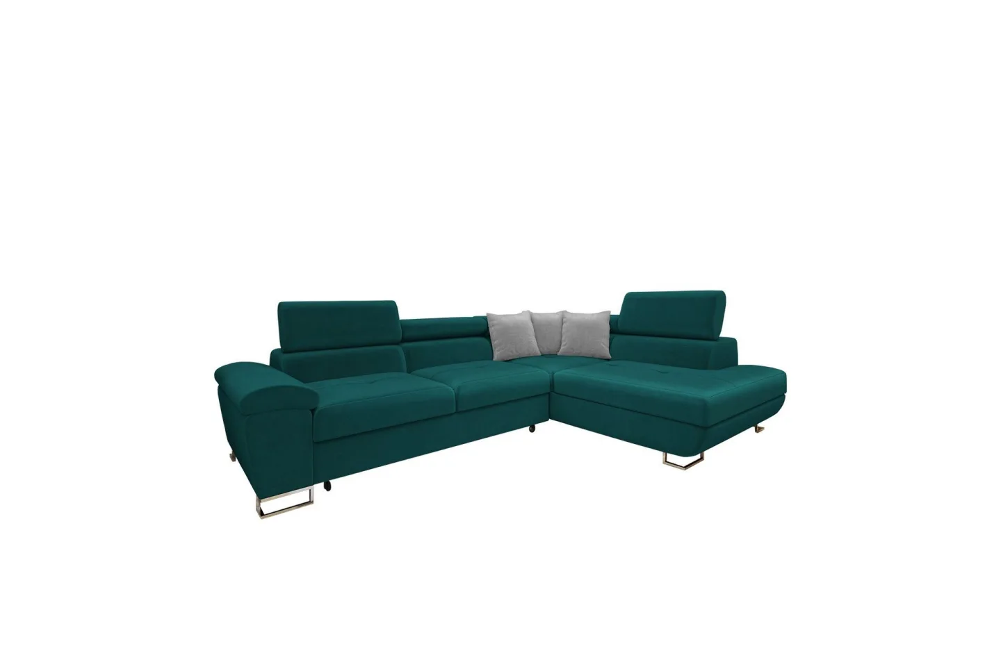 Reginia Soffa med Schäslong 3-sits - Turkos/Ljusgrå