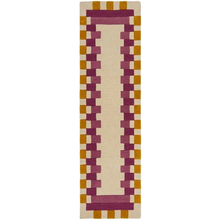 Teppich Skandy Braun/Rosa Wolle 60 cm 230 cm