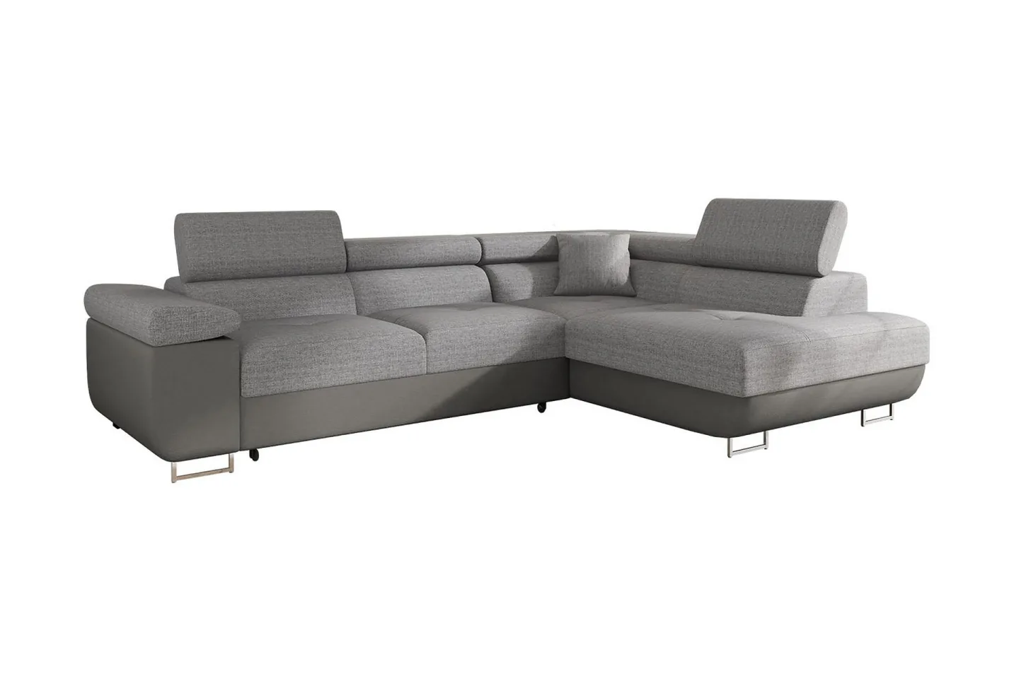 Bäddsoffa med schäslong - Grå