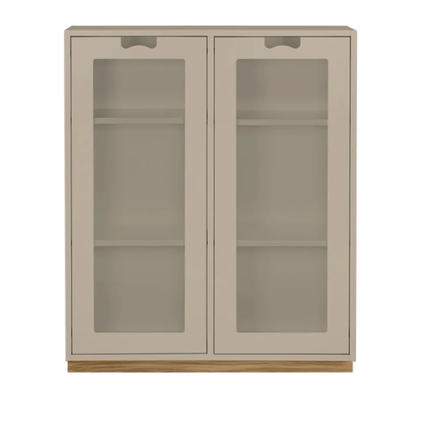 Asplund - Snow Cabinet E D42 Glass Doors - Dark Sand, Ek Sockel - Byråer - Thomas Sandell & Jonas Bohlin - Beige - Trä