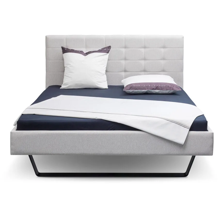 Modular Bett Portmann hellgrau Stahl/Stoff 160 x 200 cm