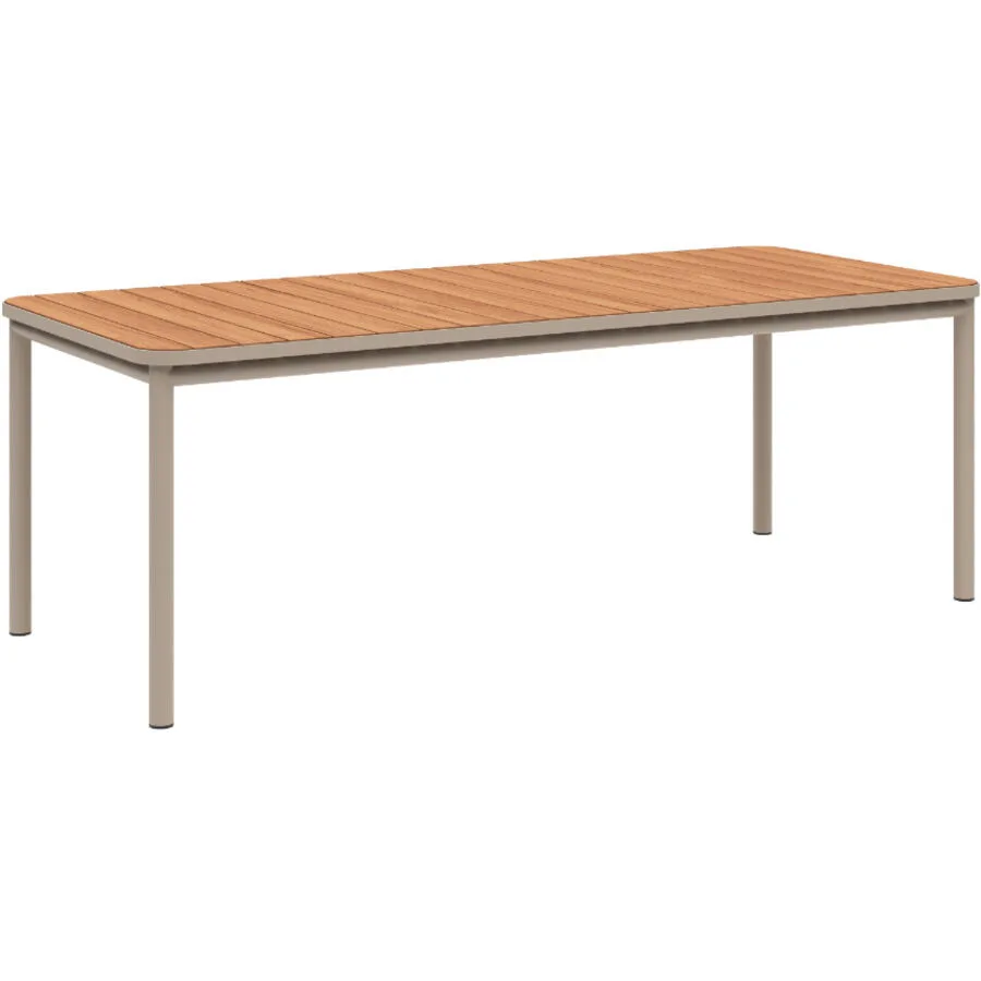 SACKit Gartentisch Kirra taupe/natur Teak/Aluminium B 210.3 T 90 cm