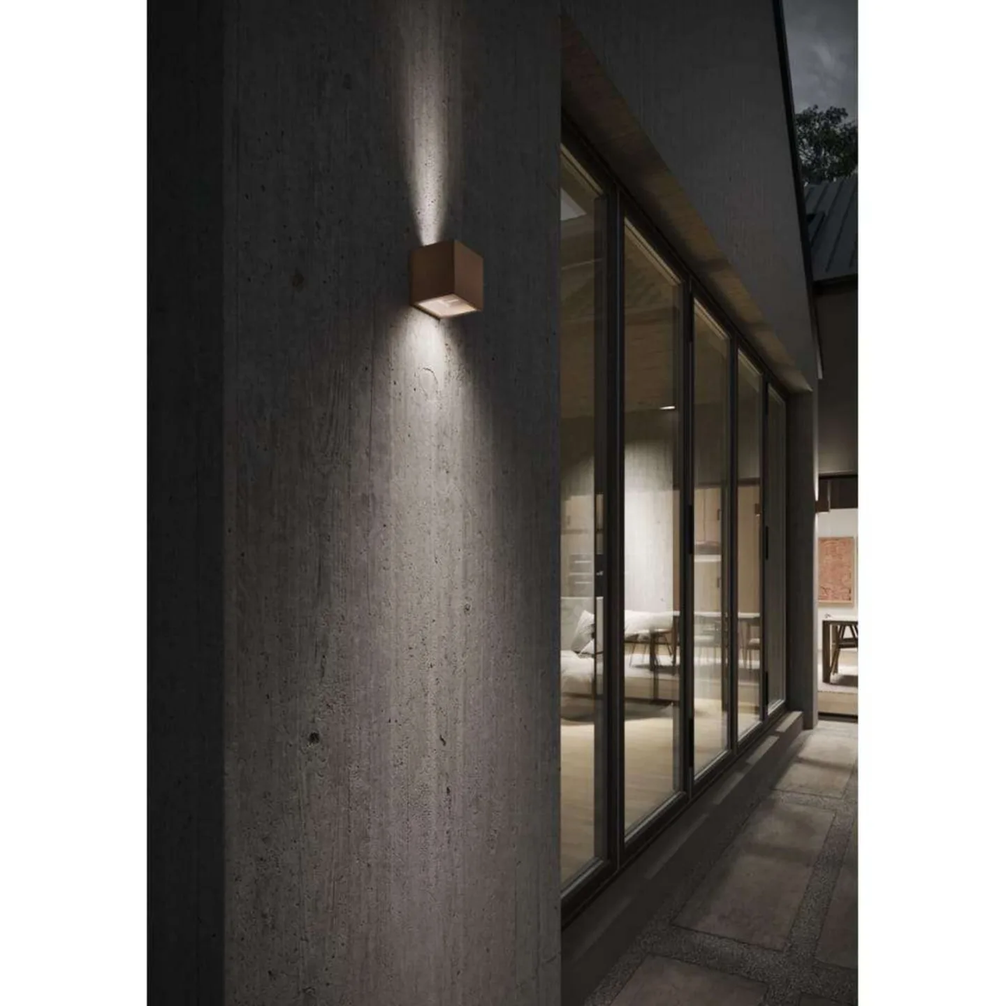 Cube LED Væglampe XL 3000K Up/Down Rust - LIGHT-POINT - Terrasse - Aluminium
