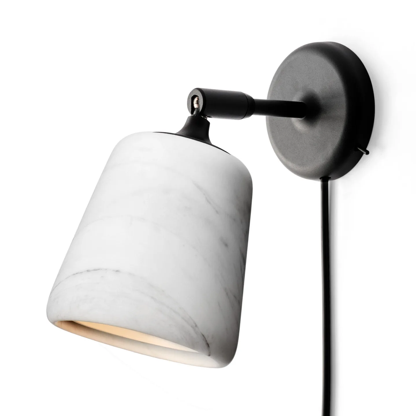 Materiale: Væglampe, hvid, marmor, stik – New Works - Stue - Design - Sten - Med én lyskilde