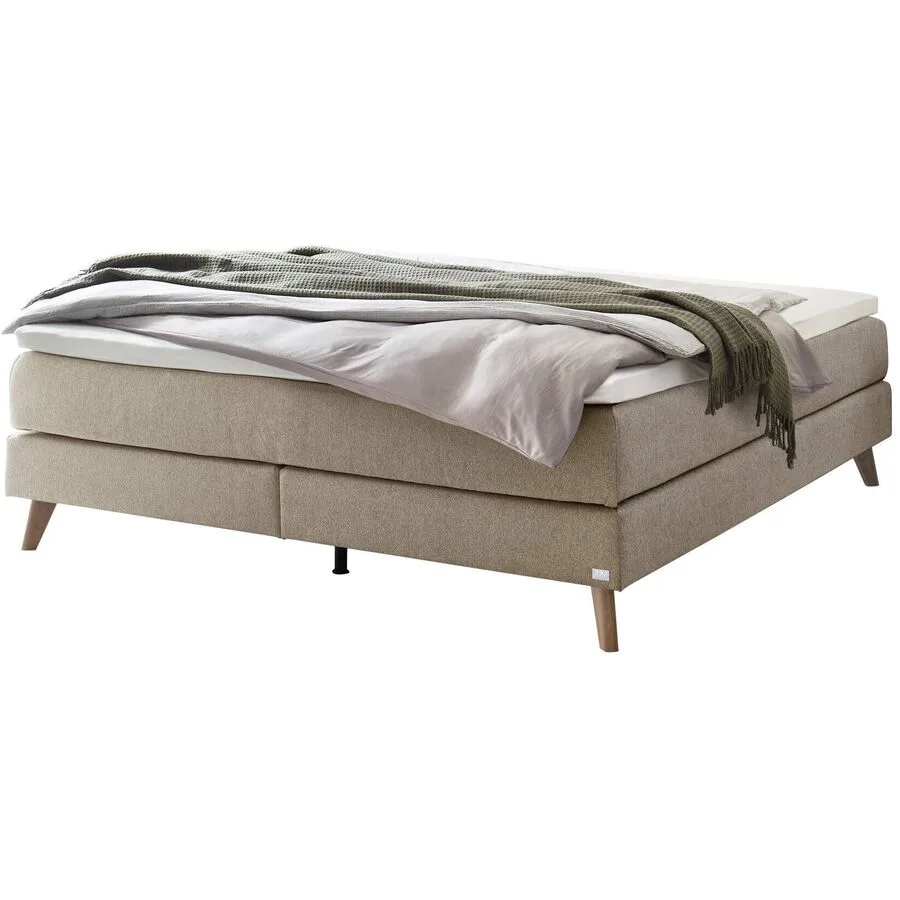 Hasena Boxspringbett Beatriz sand Stoff 160 x 200 cm