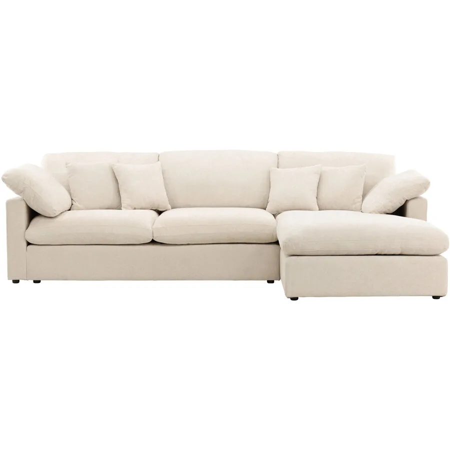 Ecksofa Kust Beige Polyester B 297 T 107 cm