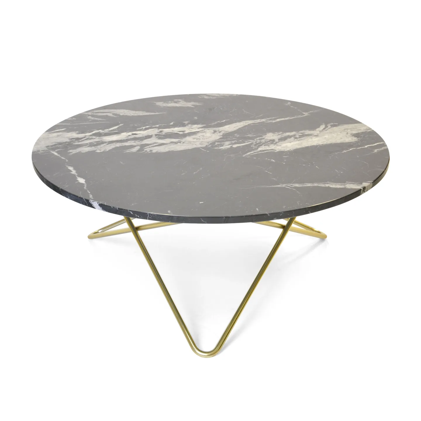 OX Denmarq - Large O Table, Brass Frame, Top: Black Marble - Soffbord - Dennis Marquart - Svart - Metall/Sten