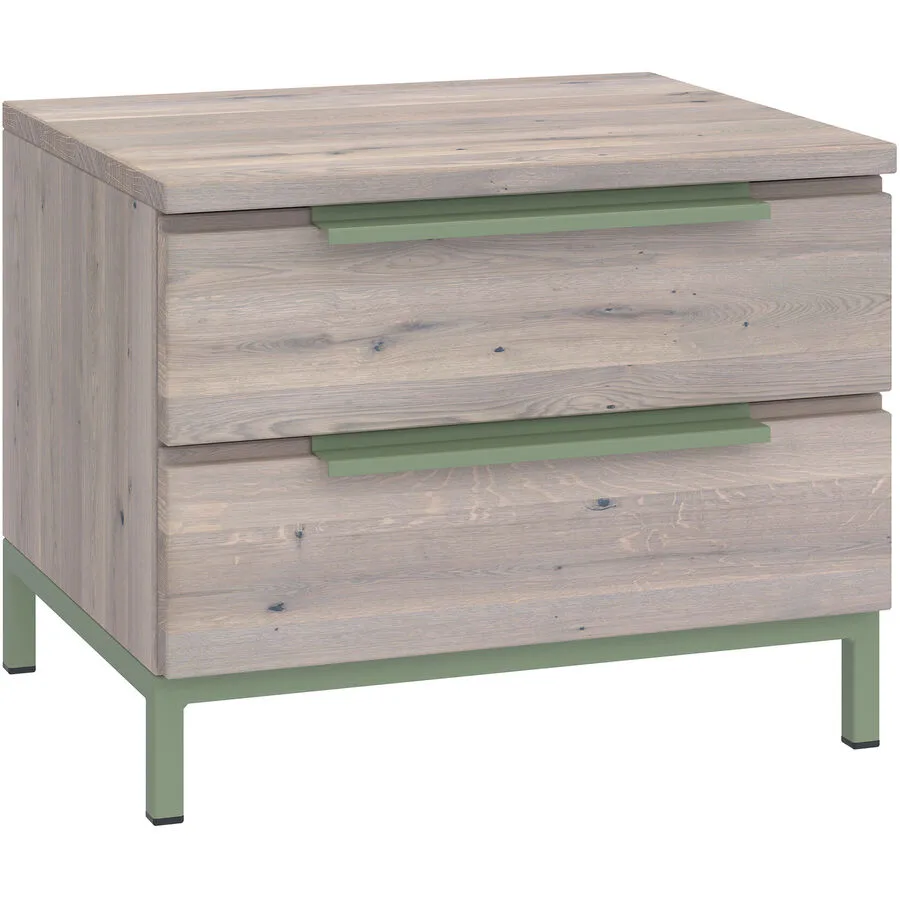 Nachttisch Holz Werk Grau Holz 50 cm - Farbe: Wildeiche hell