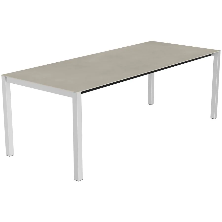 Gartentisch ausziehbar Campo Grande Edelstahl gebürstet / Grigio Keramik/Edelstahl B 220 T 90 cm - Möbel Konfigurator: Traummöbel individuell
