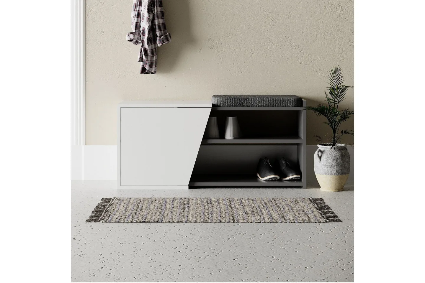 Fiona Skoskåp 104,6 cm - Antracit/Vit