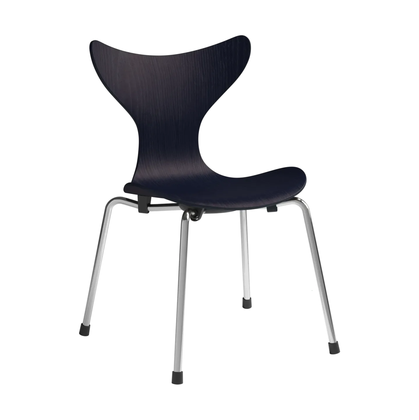 Fritz Hansen Liljan Kinderstuhl Midnight blue Esche lackiert-Chrom
