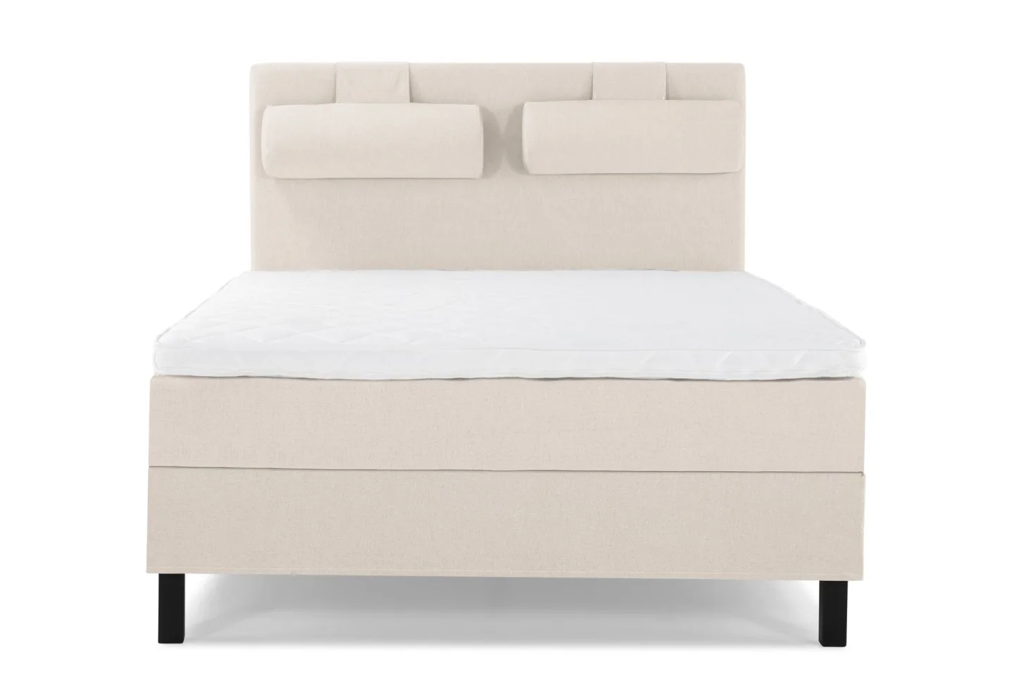 Lucky Komplett Sängpaket 140x200 Skum Slät Sänggavel - Nackkudde Stor Beige