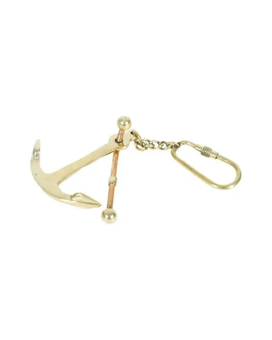Anchor Keychain Brass
