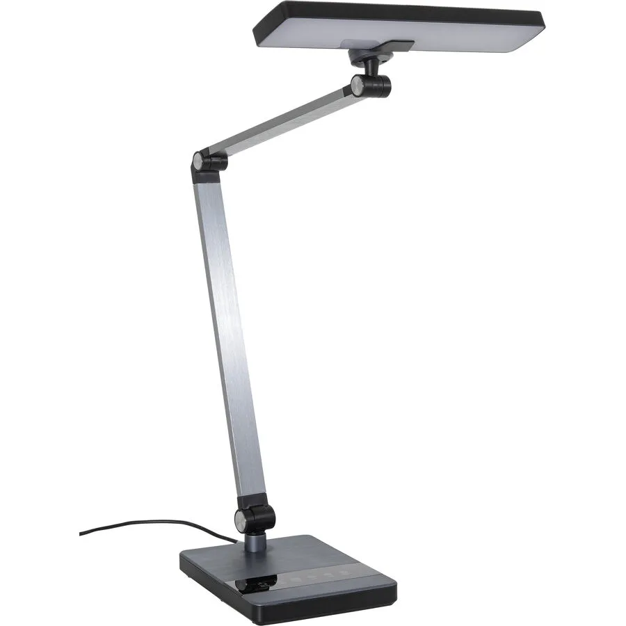Bürolampe Aldon Schwarz/Silber Aluminium 18.7 cm 43.9 cm - LED - Lichtfarbe: Extra warmweiss - Helles Neutralweiss - LED Energiesparlampen
