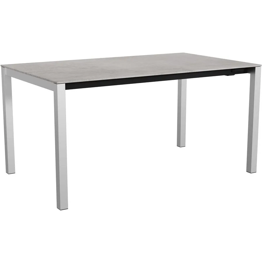 Gartentisch ausziehbar Campo Grande Edelstahl gebürstet / Kreta Mineralkeramik/Edelstahl B 150 T 90 cm - Möbel Konfigurator: Traummöbel individuell