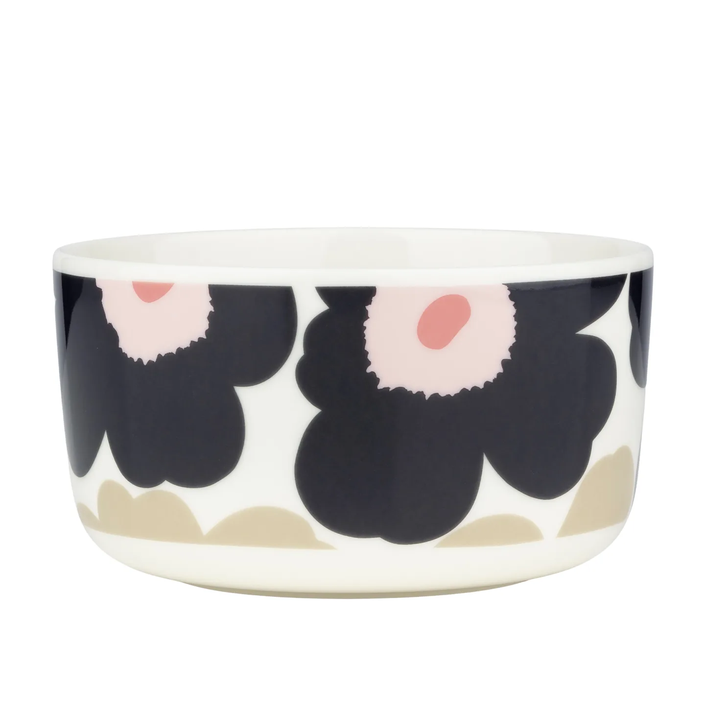 Marimekko - Unikko Bowl 5dl , off white/charcoal/sand/pink - Soppskålar