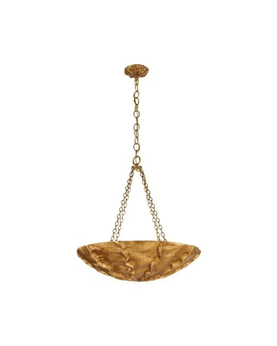 Benit Medium Sculpted Pendant Gild and Gilded Plaster