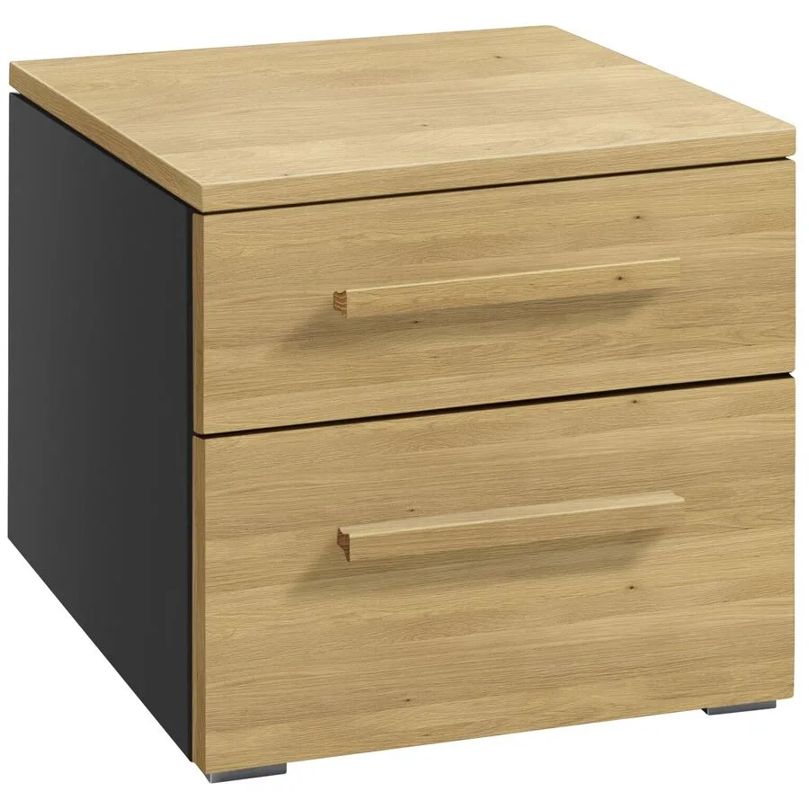 Hasena Nachttisch Arrabella Eiche hell, Grau Holz, MDF Massivholz B 45 H 41 cm