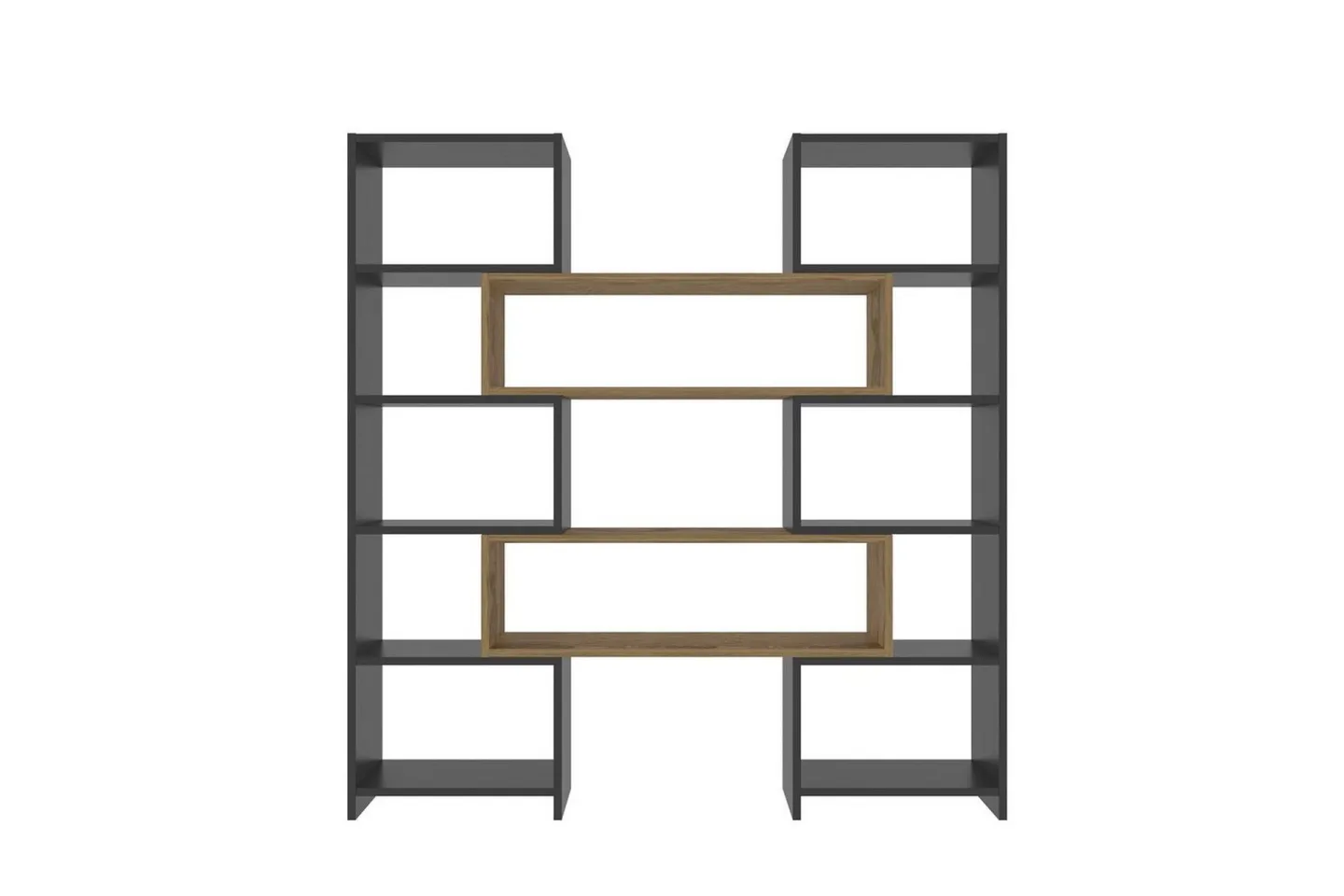 Bokhylla Bravelle Svart / Ek - Beige/Svart