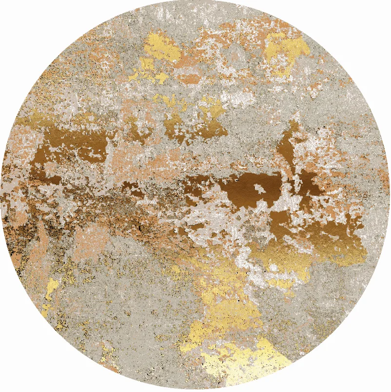 Rundt teppe - Elena (beige/gull) (Størrelse: Ø 240 cm)