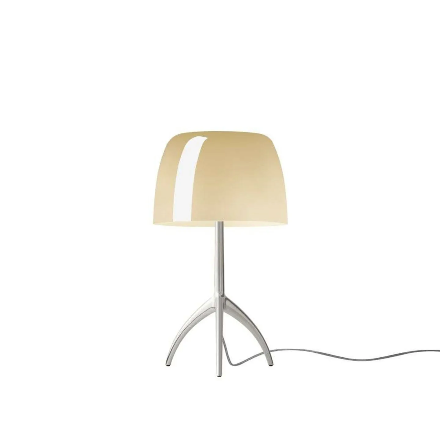 Lumiere Piccola Tischleuchte, Alu/beige, 35 cm - Foscarini - Wohnzimmer - Aluminium