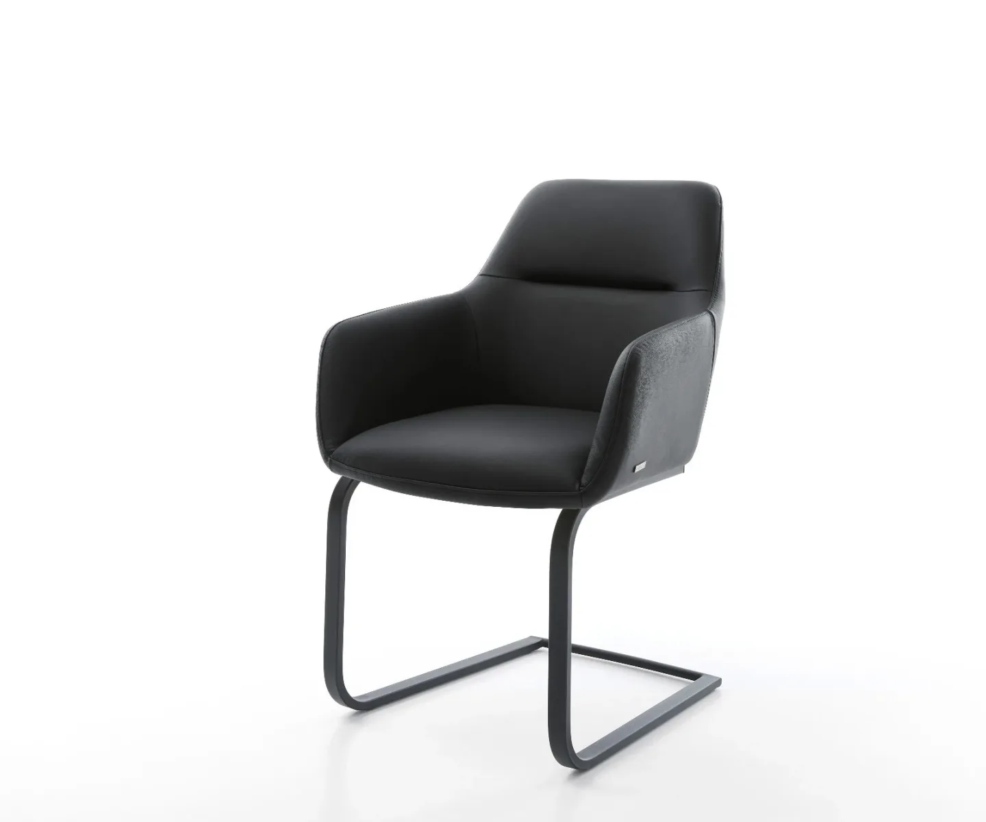Freischwinger Pejo-Flex Echt-Leder Schwarz Freischwinger flach Schwarz Taschenfederkern