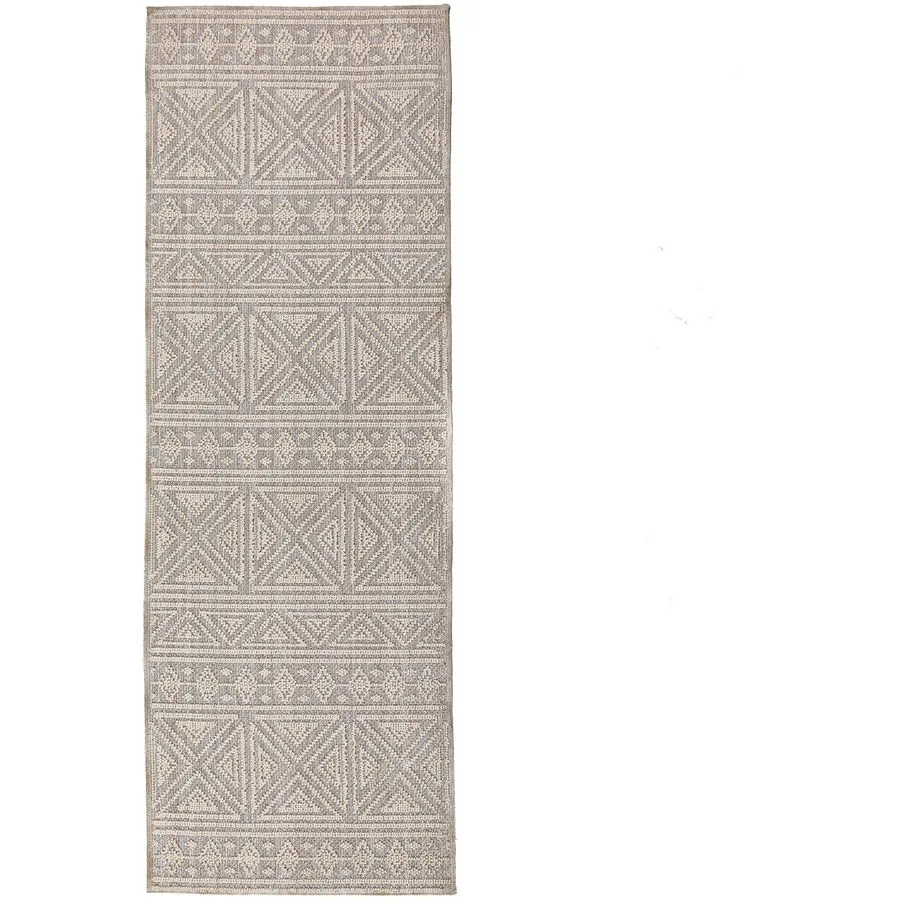Teppich Vasku hellgrau Einfarbig Polyester 58 x 230 cm
