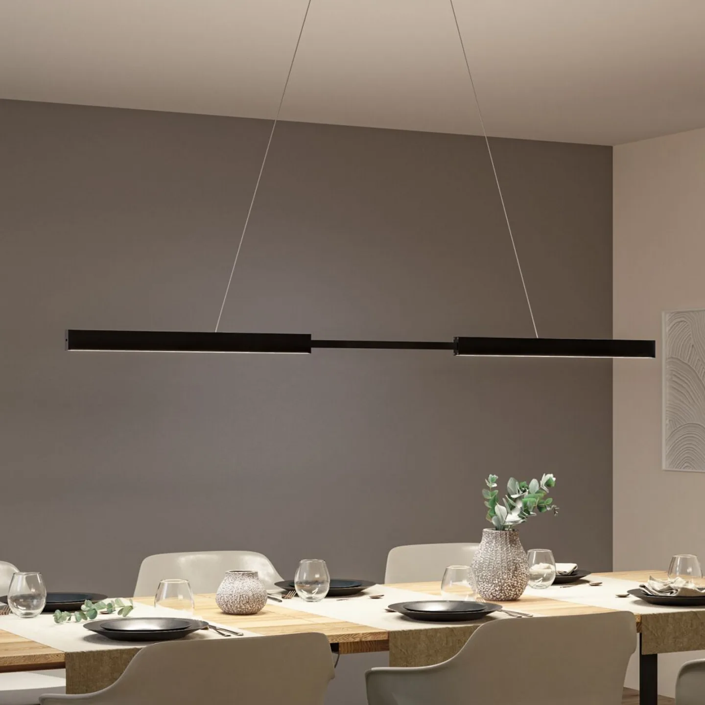Aptare LED-hänglampa, svart, med sensor, dimbar – Paulmann - Matsal - Modern - Metall - Linjär