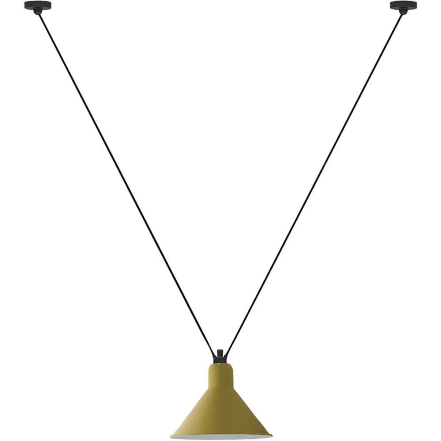 323 L Pendelleuchte Konisch Gelb - Lampe Gras - Wohnzimmer - Metall