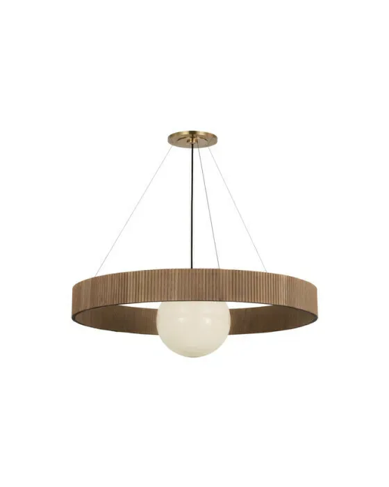 Arena 42" Ring/Globe Chandelier Antique Brass