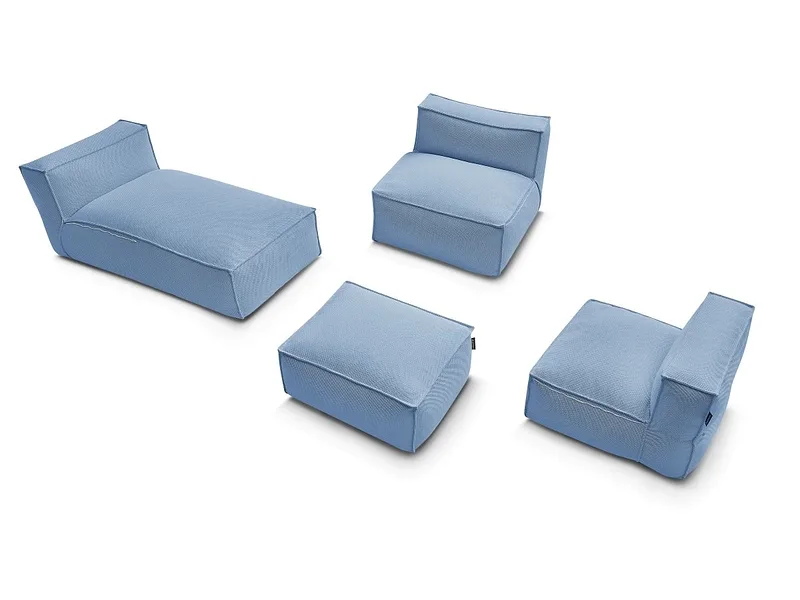 BOBOCHIC Garten-Set BIARRITZ Stoff chiniert blau
