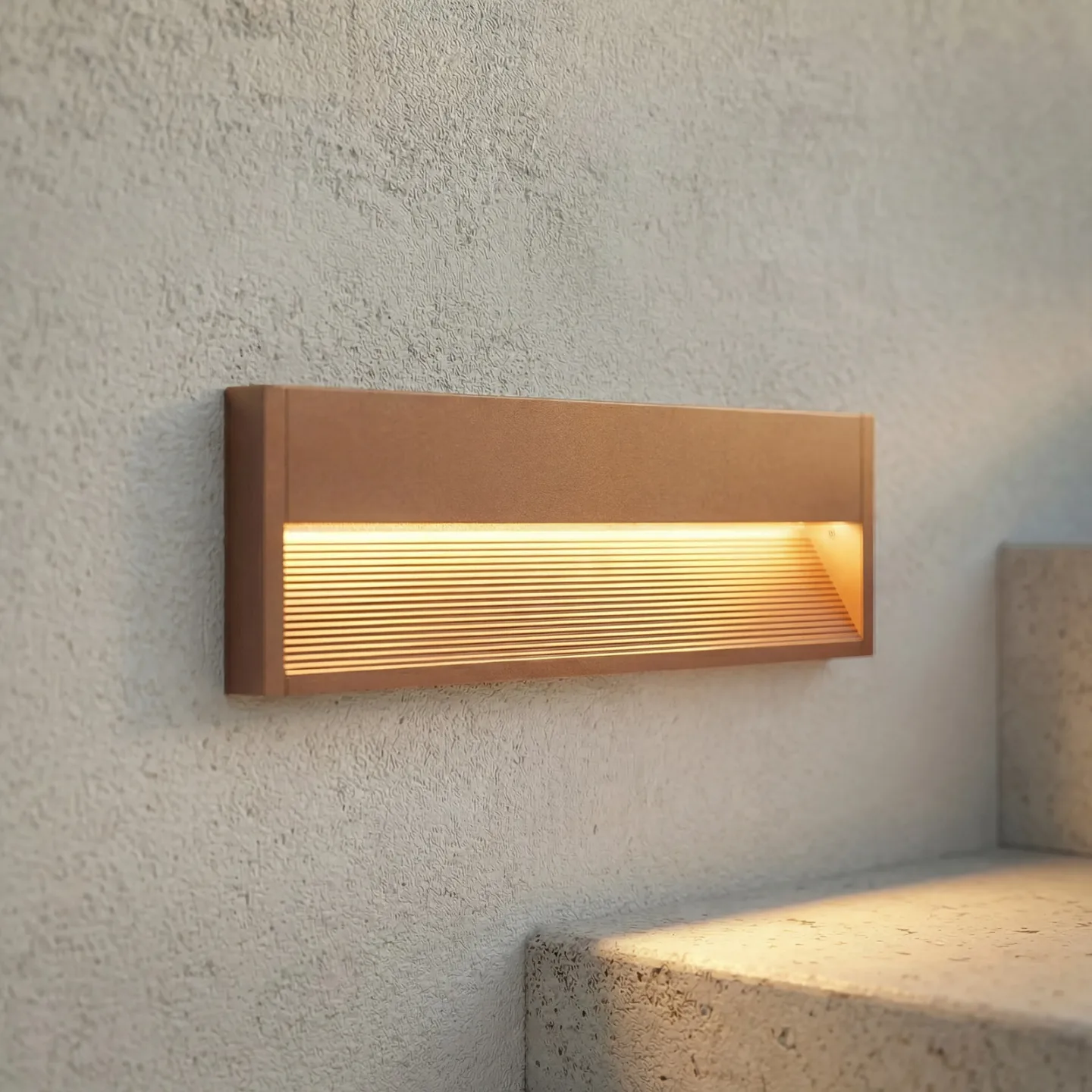 Trevin Außenwandleuchte, Aluminium, 40 cm, IP65, rostbraun - Lucande - Modern - Eckig