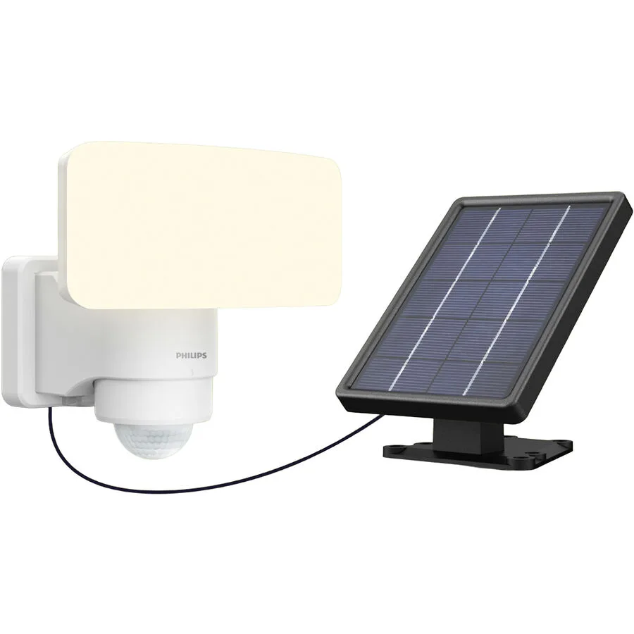 Solarlampe Philips Weiss Kunststoff 17.1 cm 16.4 cm - LED - Lichtfarbe: Extra warmweiss - Helles Neutralweiss - LED Energiesparlampen