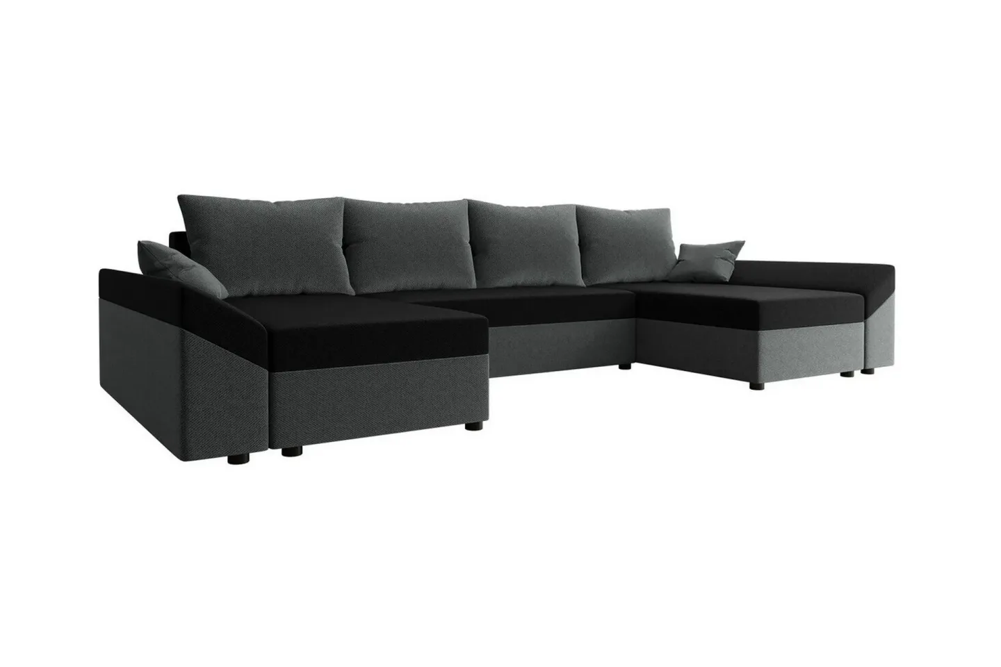 Midfeld 4-sits Hörnbäddsoffa Dark Grey/Black -