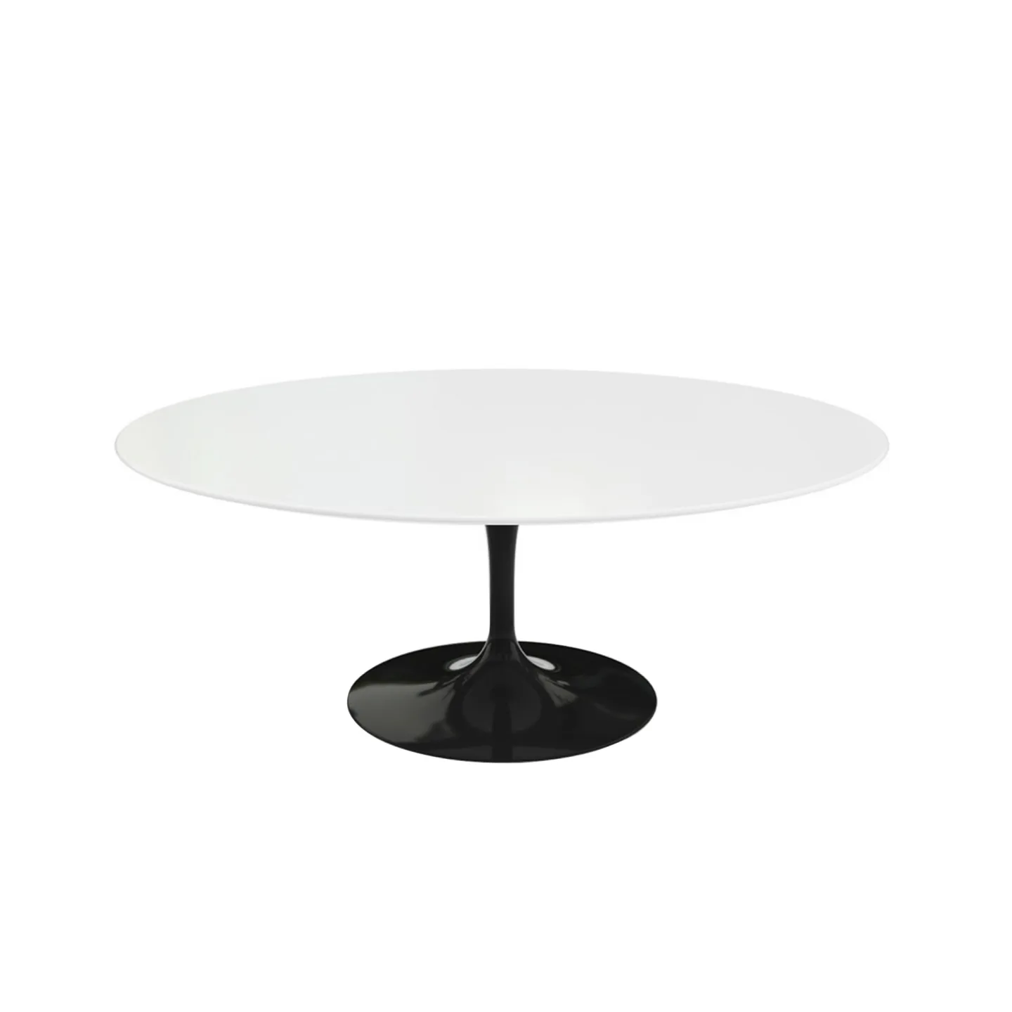 Knoll - Saarinen Oval Table - Soffbord, Svart underrede, skiva i Vit laminat - Soffbord - Eero Saarinen - Svart - Metall/Trä