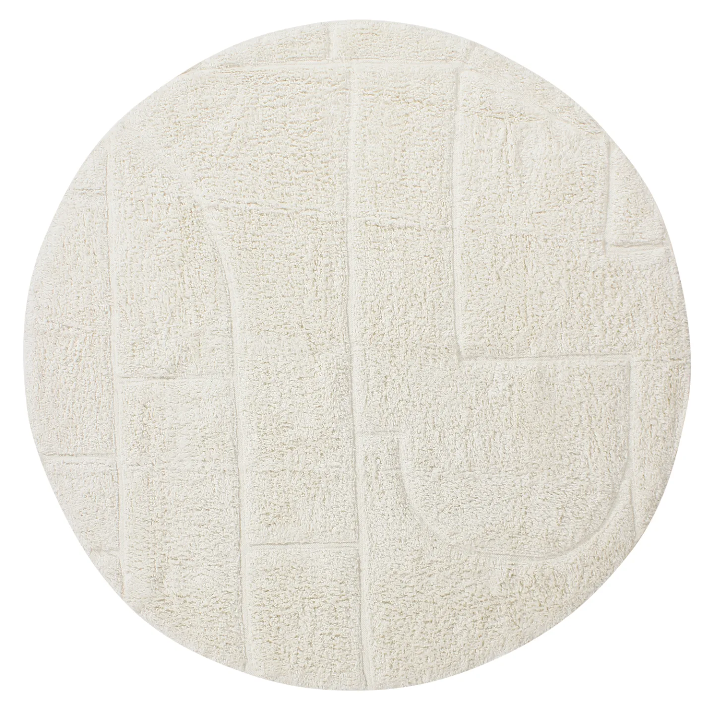 Runde tepper - Cremona Natural Cotton Shaggy (offwhite) (Størrelse: Ø 160 cm)