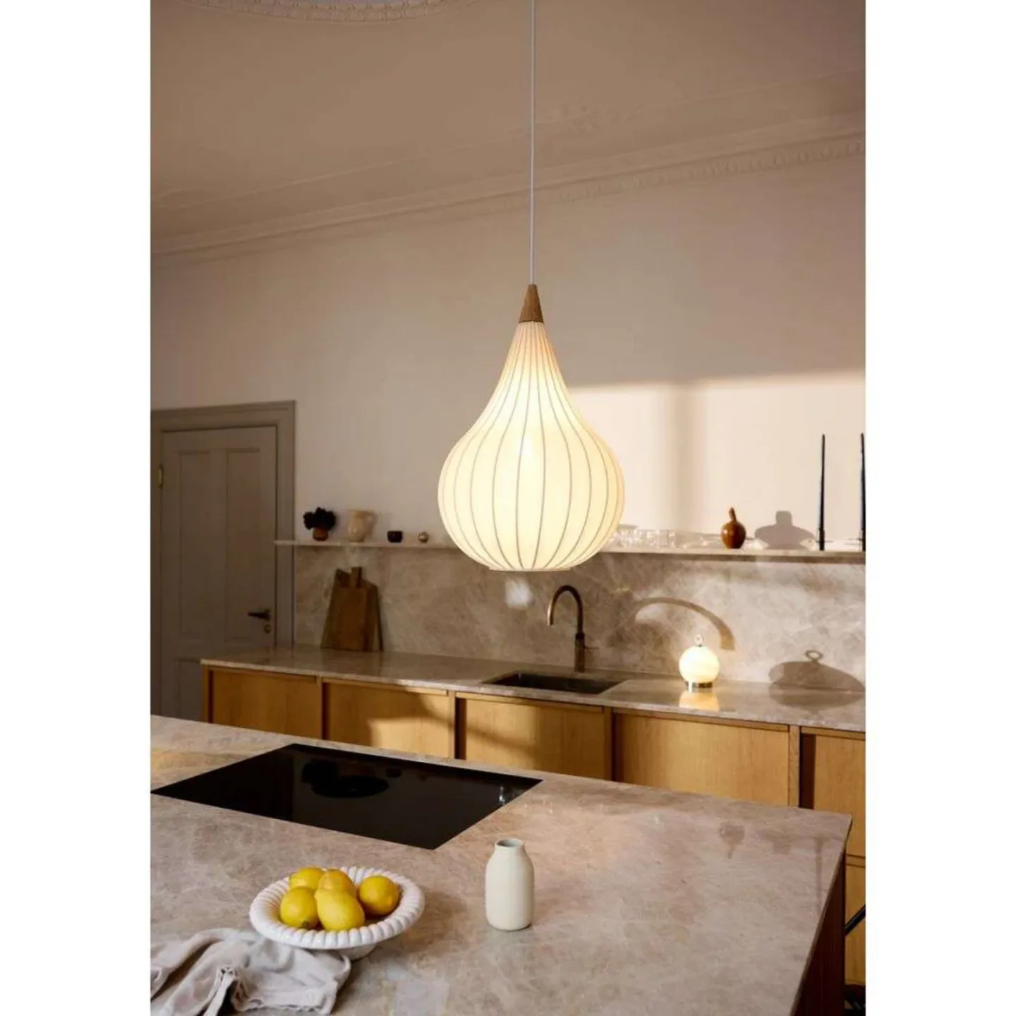 Drops Pendel Ø38 White - Halo Design - Stue - Stoff / Tekstil