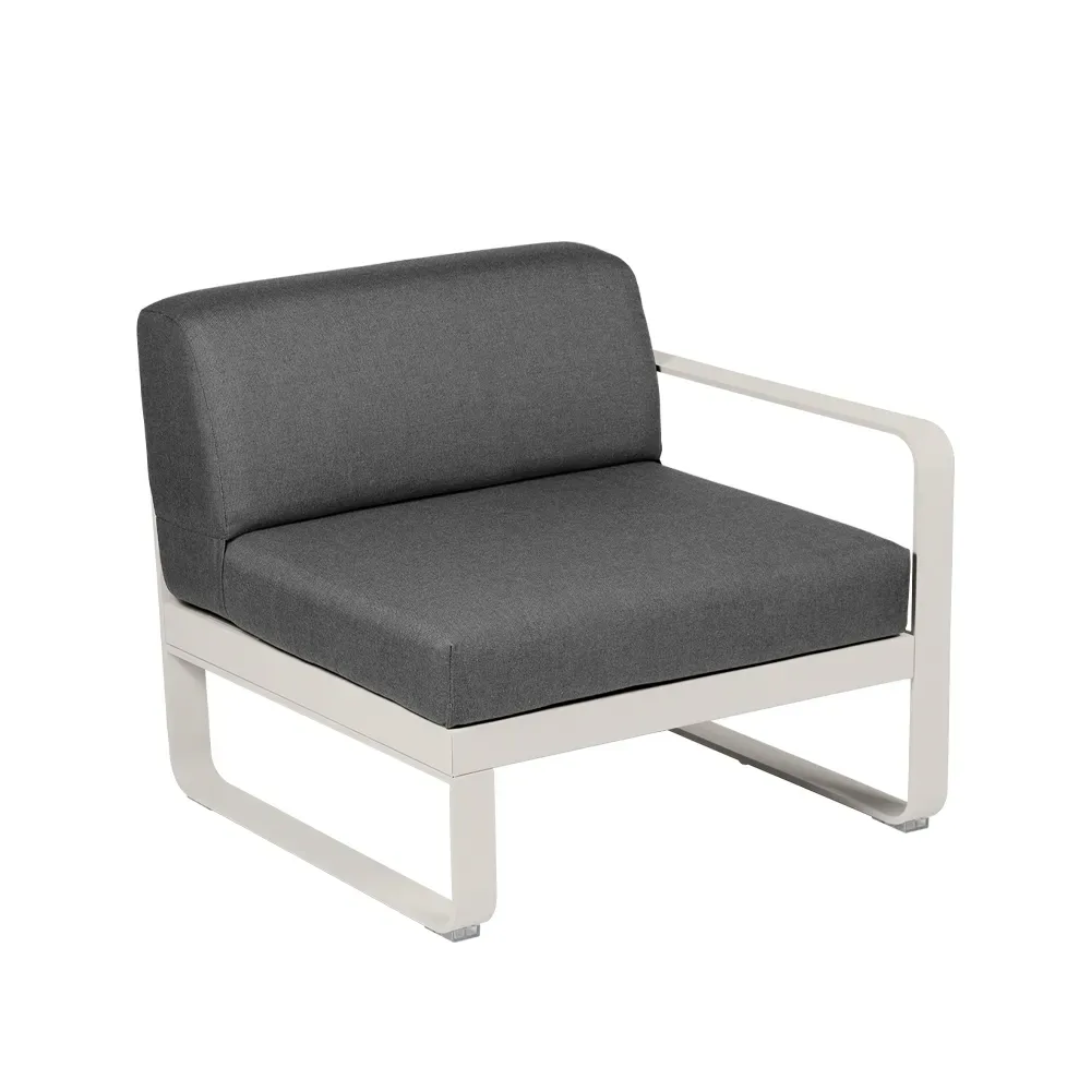 Fermob Bellevie Right modulsoffa Clay grey (grå), graphite grey dyna, 1-sits